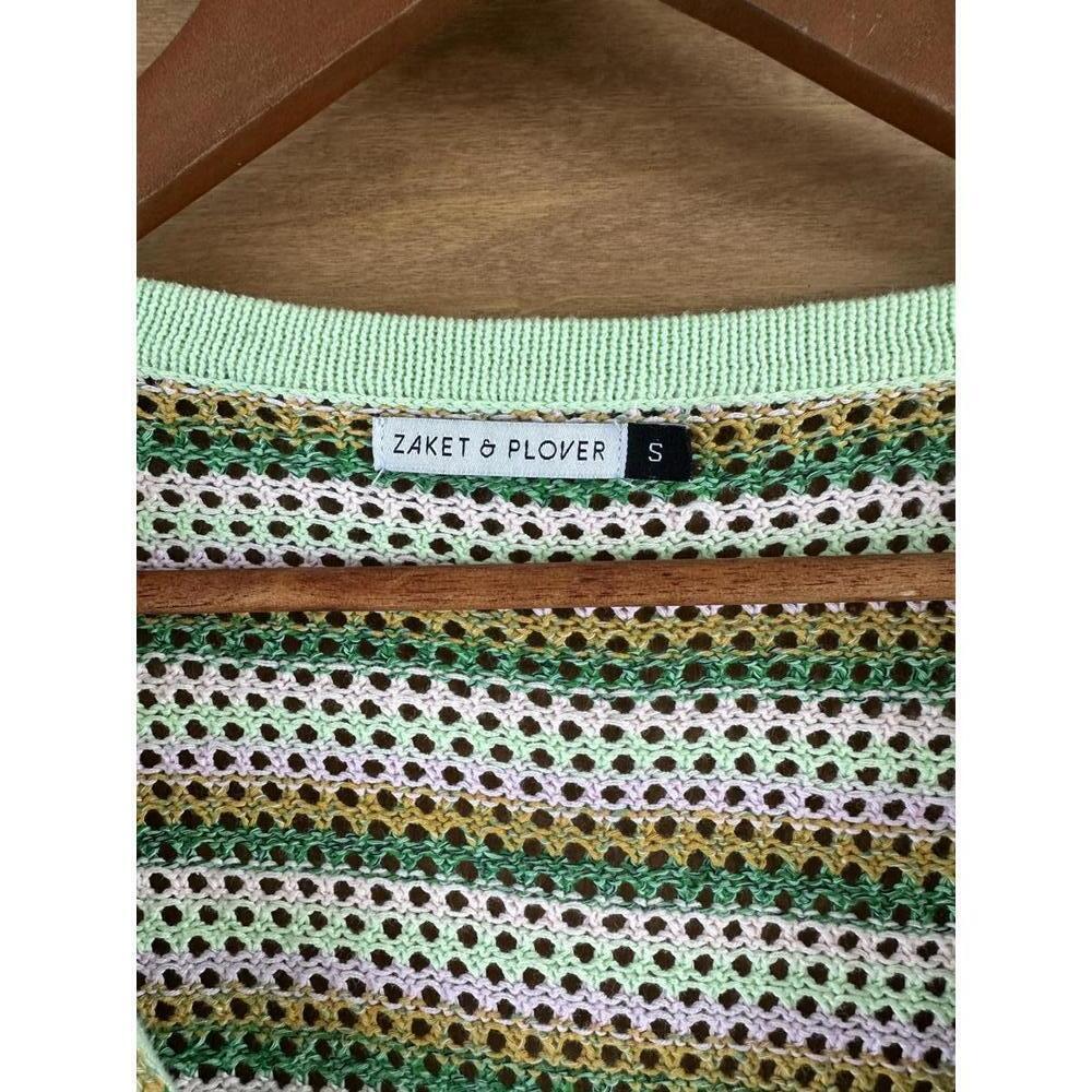 Zaket & Plover Loose Knit Long Sleeve Pullover Multicolor Striped Women’s Small - Picture 5 of 12